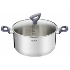 Tefal Daily Cook saucepan with lid, 24cm, stainless steel, aluminum, bakelite (G7124645)