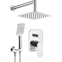 Deante Shower set Alpinia with mixer, shower head, hand shower, handle - concealed, chrome (NAC_09LP)
