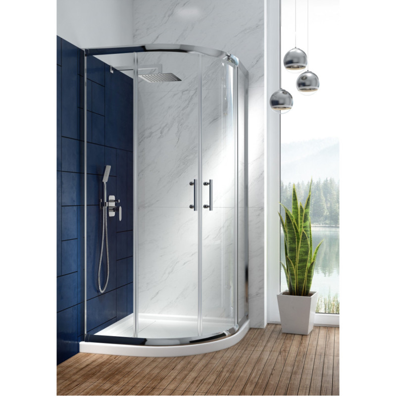Deante Shower set Alpinia with mixer, shower head, hand shower, handle - concealed, chrome (NAC_09LP)