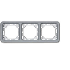 Legrand Plexo Legrand Супорт з рамкою для вбудованого монтажу 3 поста, сірий (069687)