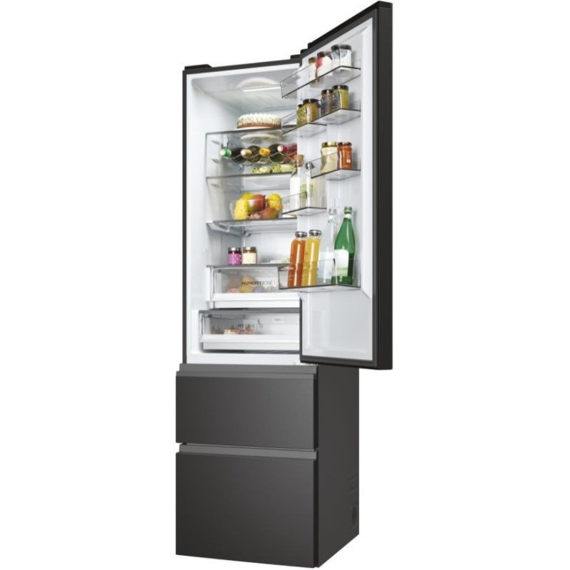 Haier Холодильник многодверный, 205x59.5х65.7, холод.отд.-289л, мороз.отд.-125л, 3дв., А++, NF, инв., дисплей, нулевая зона, черный (HTW5620DNPT)