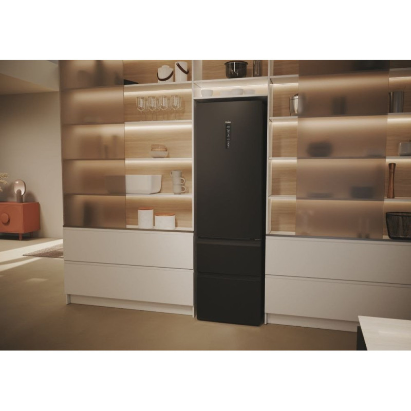Haier Холодильник многодверный, 205x59.5х65.7, холод.отд.-289л, мороз.отд.-125л, 3дв., А++, NF, инв., дисплей, нулевая зона, черный (HTW5620DNPT)