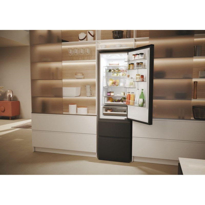 Haier Холодильник многодверный, 205x59.5х65.7, холод.отд.-289л, мороз.отд.-125л, 3дв., А++, NF, инв., дисплей, нулевая зона, черный (HTW5620DNPT)