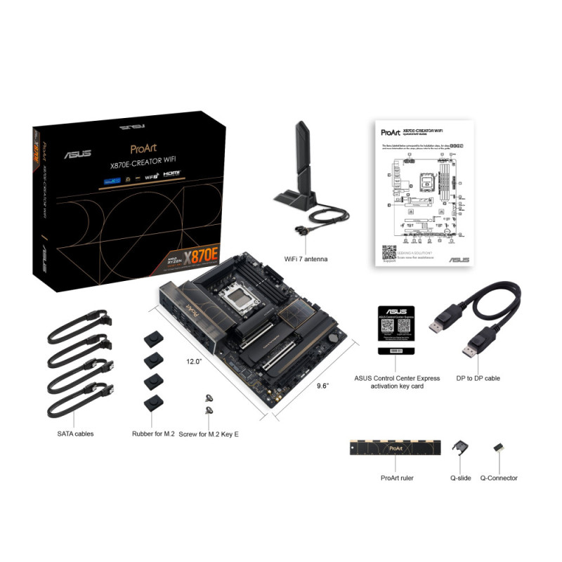 ASUS Motherboard PROART X870E-CREATOR WIFI sAM5 X870E 4xDDR5 M.2 HDMI WiFi BT ATX (90MB1IG0-M0EAY0)