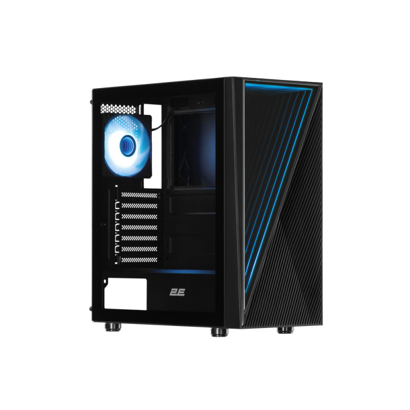 2E Gaming PC case Infinity G205A without PSU, 2xUSB3.0, 1xUSBType-C, 1x120mm ARGB, 2x120mm, VGA 345mm, LCS ready, TG Side Panel, ATX, black (2E-G205A)