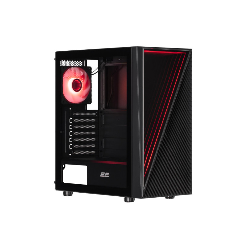 2E Gaming PC case Infinity G205A without PSU, 2xUSB3.0, 1xUSBType-C, 1x120mm ARGB, 2x120mm, VGA 345mm, LCS ready, TG Side Panel, ATX, black (2E-G205A)