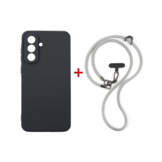 Чохол до мобільного телефона Dengos Case + Cross-body Strap Samsung Galaxy A37 Black+Grey (DG-KM-CCRB-01)