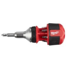 Milwaukee Screwdriver with ratchet, 8 bits, two-component handle, PH, PZ, T, SL (4932471868)