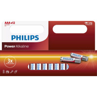 Philips Батарейка Power Alkaline AAA лужна блістер, 12 шт (LR03P12W/10)