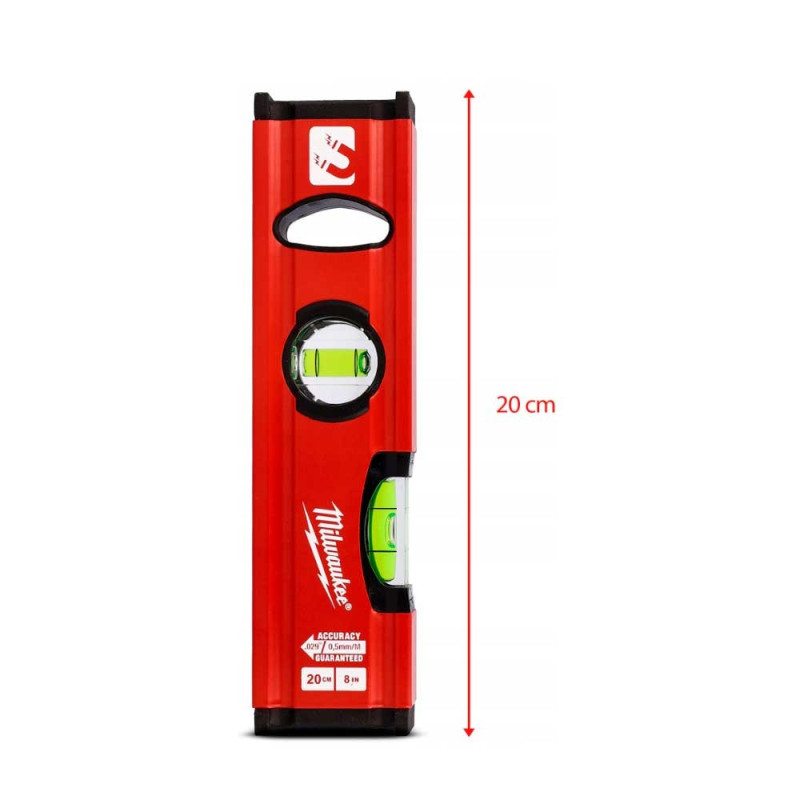 Milwaukee Slim Box level, 20cm, 2 capsules, aluminum case (4932478897)