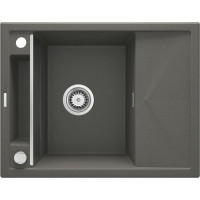 Deante Kitchen Sink granite, rectang., with drainboard, 640х500х219mm, bowl - 1, over-mounted, anthracite (ZRM_T11A)