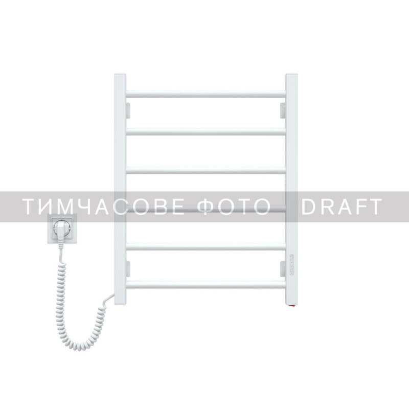 ARDESTO Полотенцесушитель электрический EKO, 480x600мм, кнопка, сталь, левое подключение, белый (12-166150-4860)
