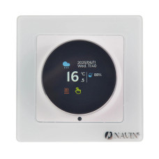 Navin Терморегулятор EH20R-16A 5...35 °C для теплого пола электронный Wi-Fi Tuya, Smart Life встроенный проводной датчик 16A 230В белый (24-160075-0331)