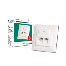 Digitus CAT 5e wall socket for concealed wiring, 2xRJ45, 8P8C (DN-9001-N)