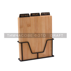 ARDESTO Набір дошок кухонних на підставці Midori, 3шт, 23.5х7.5х27см, бамбук, метал (AR1427B)