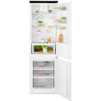 Electrolux Built-in refrigerator with bottom freezer, 177x55x55, refrigerator compartment 192 l, freezer compartment 61 l, 2 doors, E, Combi, internal display, light zone, white (LNG7TE18S)