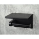Deante Toilet paper holder Round wall-mounted - with shelf, black (ADR_N221)