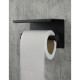 Deante Toilet paper holder Round wall-mounted - with shelf, black (ADR_N221)