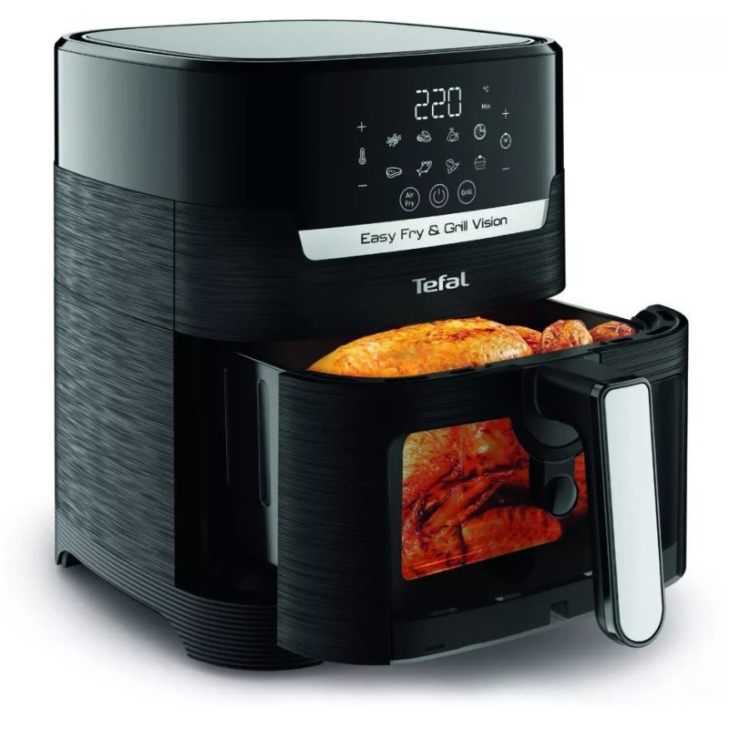 Tefal Мультипіч Easy Fry&Grill Window, 1550Вт, чаша-4.2л, сенсорне керув., 8 програм, пластик, чорний (EY506840)