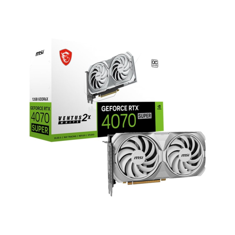 MSI Graphic card GeForce RTX 4070 SUPER 12GB GDDR6X VENTUS 2X WHITE OC