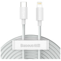 Дата кабель USB 2.0 AM to Lightning 1.5m 20W Simple WisdomKit (2PCS) white Baseus (TZCATLZJ-02)