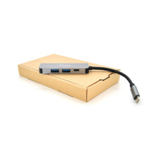 Концентратор VEGGIEG USB-C 4-in-1 USB-C + 2xUSB 3.0 + HDMI 0.1m silver (TC04)