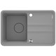 Deante Kitchen Sink granite, rectang., with drainboard, 670х440х230mm, bowl - 1, over-mounted, grey + kitchen board (ZKM_S11A)
