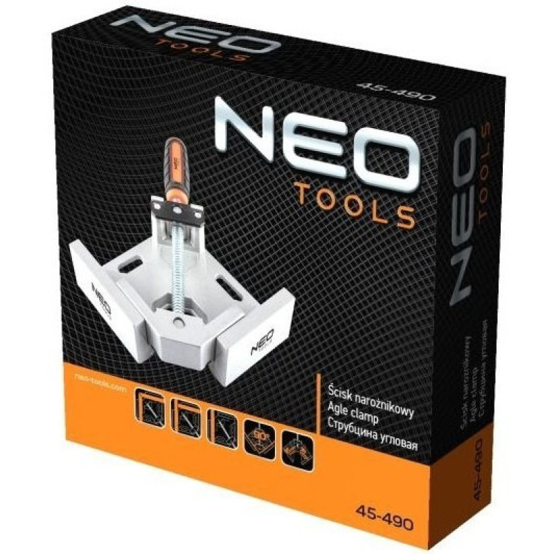Neo Tools Clamp, angled, aluminium, guide 95mm, 70x70mm (45-490)