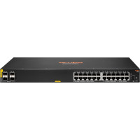 HPE Комутатор Aruba 6100, 24xGE, 4xSFP+ Ports, PoE Class 4 370W, LT Warranty (JL677A)