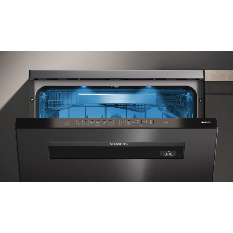 Siemens Посудомоечная машина, 13компл., B, 60см, дисплей, черная нержавеющая сталь (SN15EC00NT)