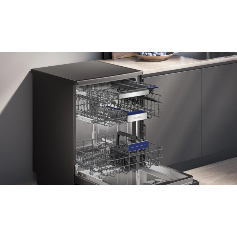 Siemens Посудомоечная машина, 13компл., B, 60см, дисплей, черная нержавеющая сталь (SN15EC00NT)