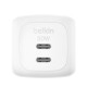 Belkin Зарядний пристрій мережевий Belkin 50Вт 2хUSB-С GAN PD PPS, білий (WCH019KQWH)