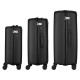 2E Набор чемоданов 2E, M7979, полипропилен, (L+M+S), молния anti theft, 4 колеса, кодовий замок, чёрный (2E-PP-M7979-SET3-BK)