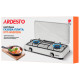 ARDESTO Gas Cooktop GTC-NS2012W, gas type LPG, 2 alum. burners, enamel body, painted grid, top lid, color: white