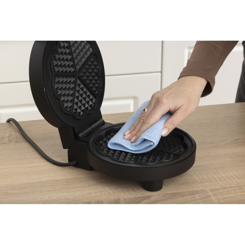 Gorenje Мини-гриль 1000Вт, алюминий, пластина д/вафель, корпус-металл, черный (WM1000B)