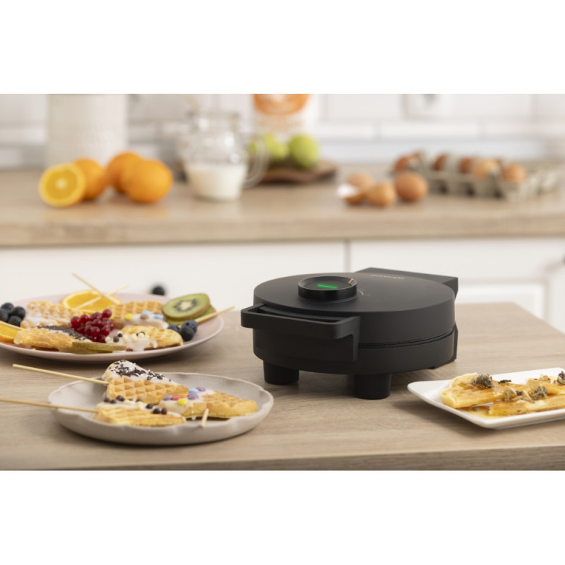 Gorenje Мини-гриль 1000Вт, алюминий, пластина д/вафель, корпус-металл, черный (WM1000B)