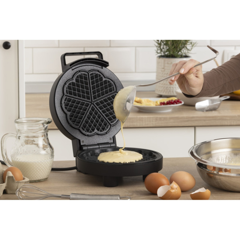 Gorenje Мини-гриль 1000Вт, алюминий, пластина д/вафель, корпус-металл, черный (WM1000B)