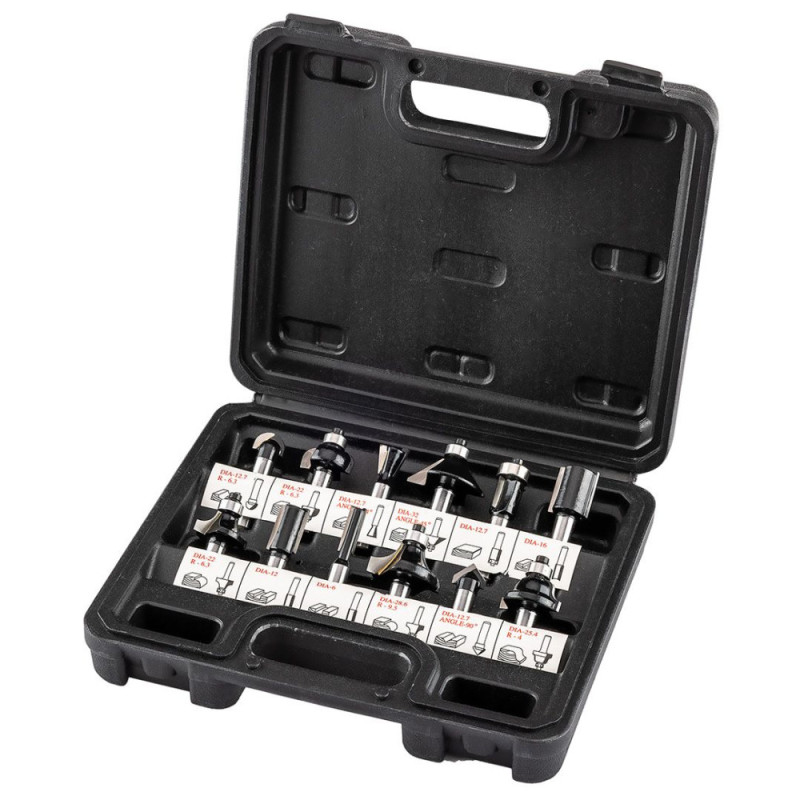 Graphite Набір фрез по дереву GRAPHITE WIDIA твердосплавні 8мм 12шт (56T614)