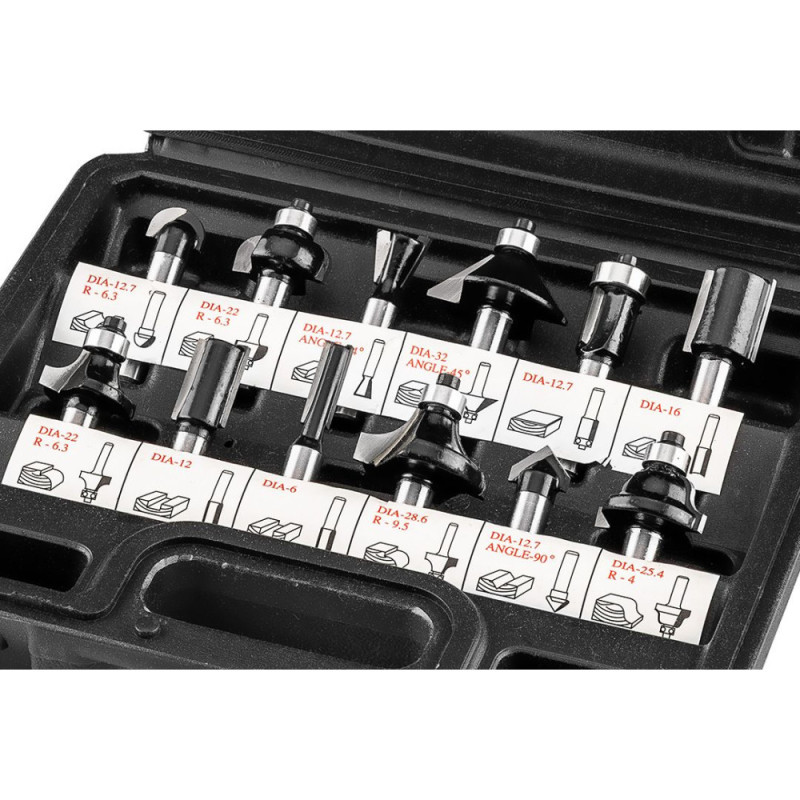 Graphite Набір фрез по дереву GRAPHITE WIDIA твердосплавні 8мм 12шт (56T614)