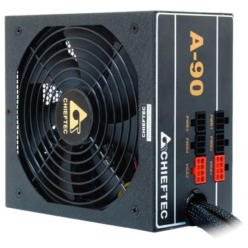 Chieftec Блок живлення A-90 (750W), >90%, 140мм, 1xMB 24pin(20+4), 1xCPU 8pin(4+4), 3xMolex, 8xSATA, 4xPCIe 8pin(6+2), Modular (GDP-750C)