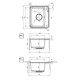 Deante Kitchen Sink granite, square, no drainboard, 500х440х230mm, bowl - 1, over-mounted, grey + kitchen board (ZKM_S103)
