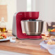 Bosch Kitchen machine 1000W, metal bowl, plastic body, 8 attachments, red (MUM58720)