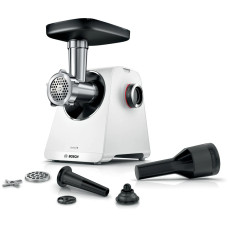 Bosch Meat grinder, 2100W, 3.5kg/min, 2 grates, sausage attachment, kebbe, plastic, white (MFWS607W)
