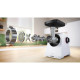 Bosch Meat grinder, 2100W, 3.5kg/min, 2 grates, sausage attachment, kebbe, plastic, white (MFWS607W)