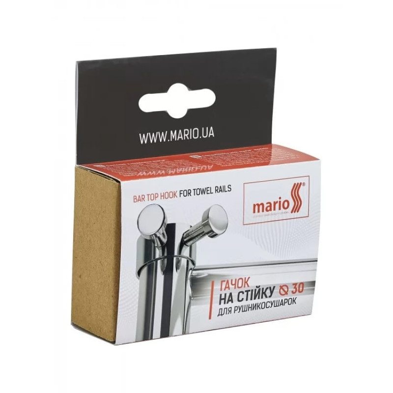 Mario bar top hook, diametr 30mm, chrome (3.0.0500.0.P)