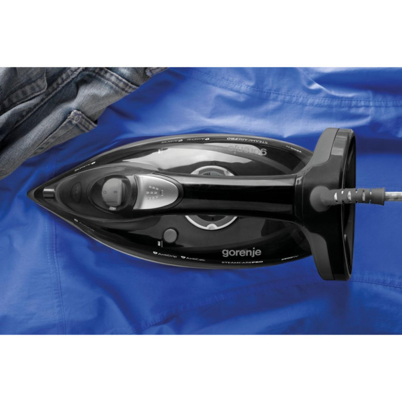 Gorenje Iron, 2600W, 350ml, steam boost -95g, vert. Steaming, auto shutdown, ceramic soleplate, grey-black (SIH2600BKG)
