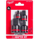 Milwaukee Adapter, 4pcs Set, 1/2 -3/4 , 1/2 -3/8 , 3/8 -1/2 , 3/8 -1/4 , for Socket Heads (4932480356)
