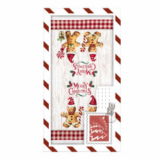 ARDESTO Подарунковий набір рушничків в коробці Christmas Gingerbread 38х63см, 2шт, 100% бавовна, червоний (ART3863HGB)