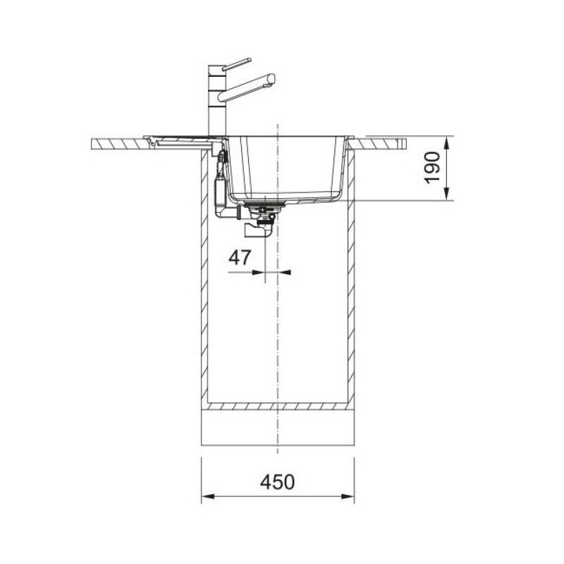 Franke Kitchen sink City, fragranite, rectang., with drainboard, 620х500х190mm, bowl - 1, built-in, swivel, UCG 611-62, gray stone (114.0701.826)