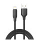 Дата кабель USB 2.0 AM to Lightning 1.0m 3A TPE embossed black ColorWay (CW-CBUL101-BK)